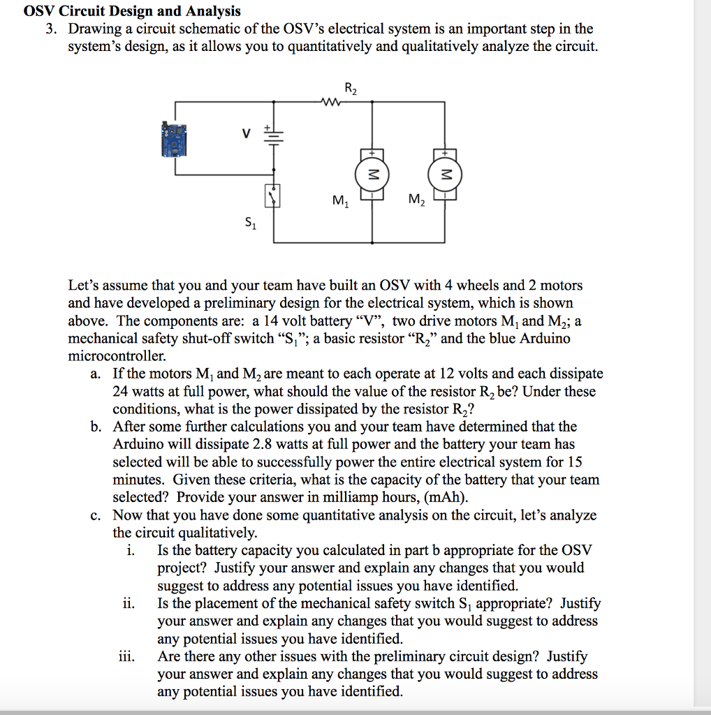 Solved OSV Circuit Design and Analysis 3. Drawing a circuit