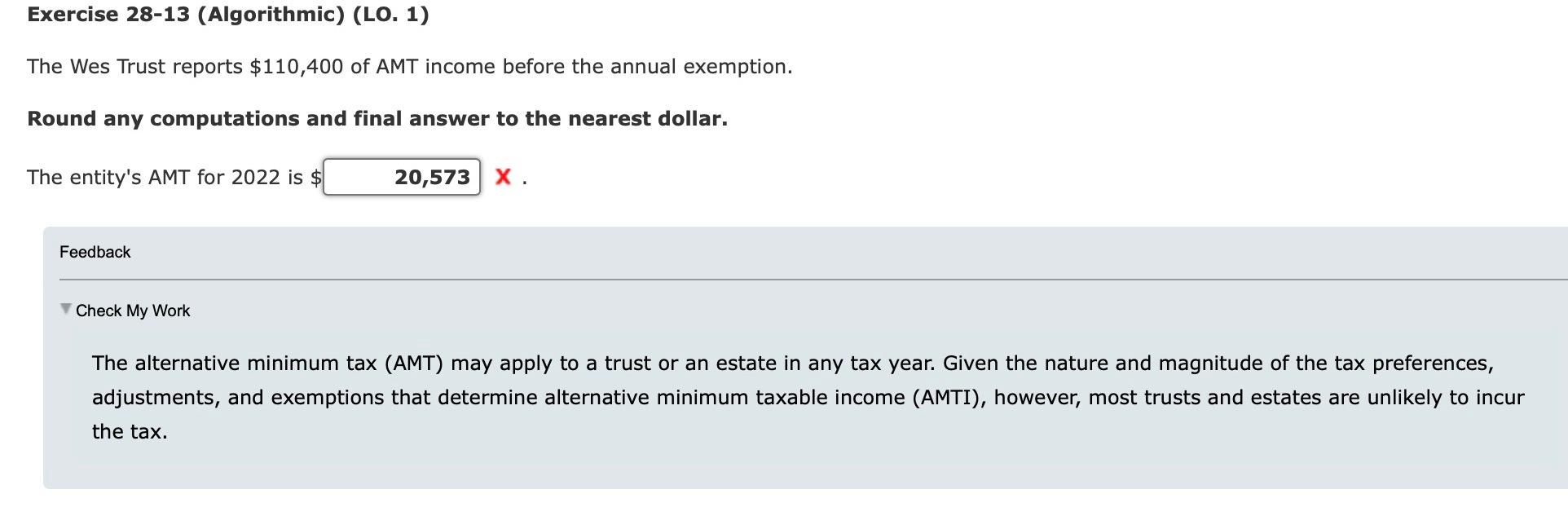 Solved Exercise 28-13 (Algorithmic) (LO. 1) The Wes Trust | Chegg.com