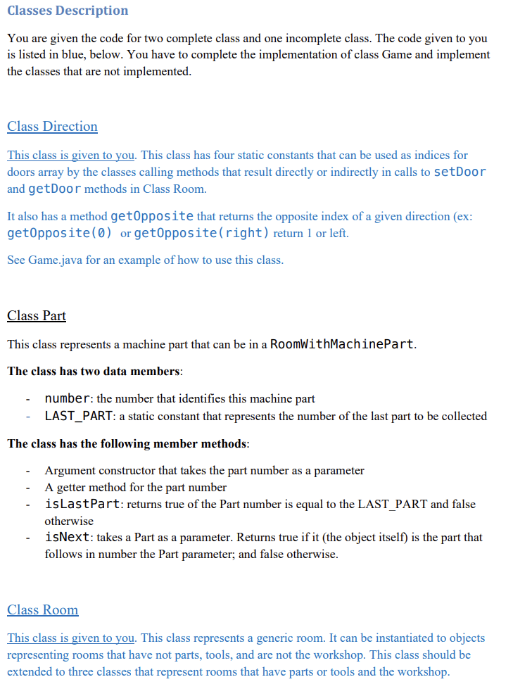 Would you help implement the classes from the | Chegg.com