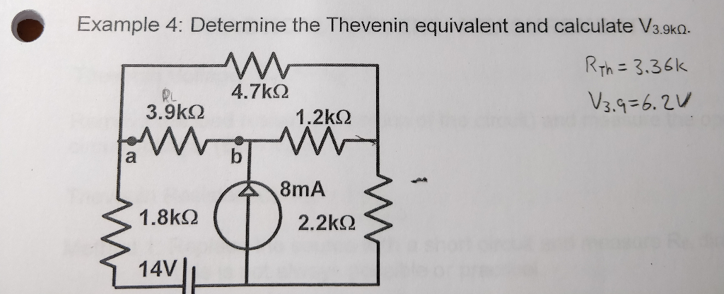 Solved Example 4: Determine the Thevenin equivalent and | Chegg.com