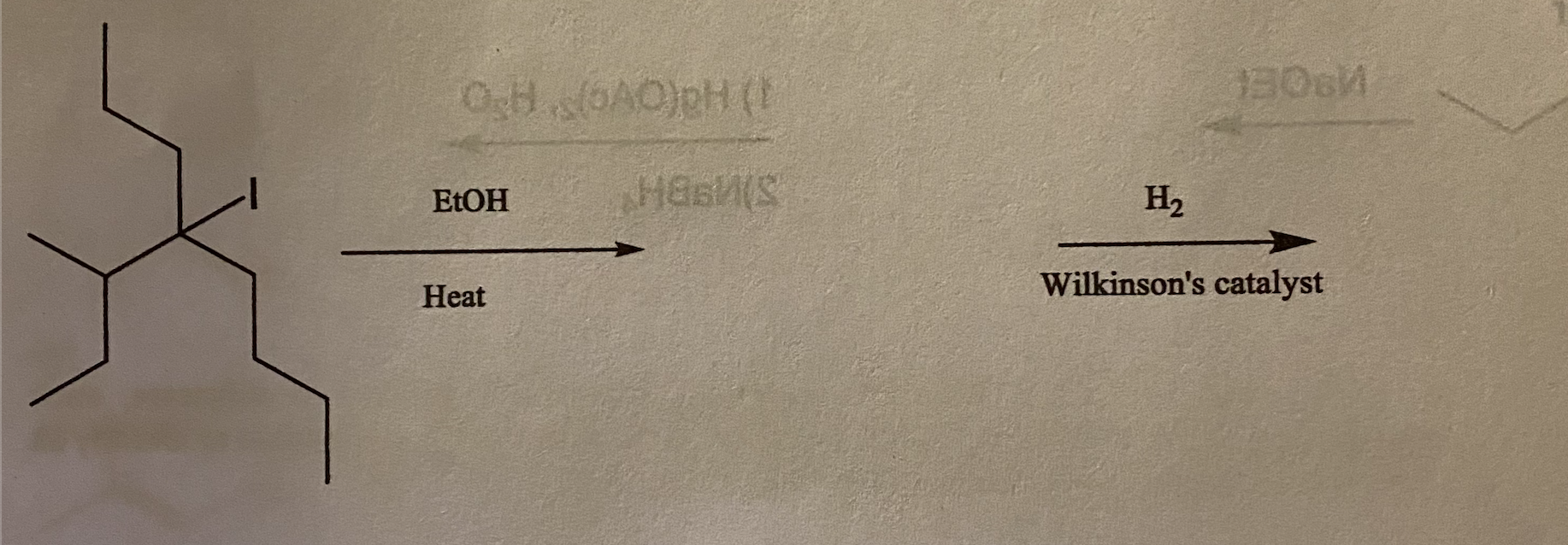 Solved ОН (ОАО)рн ( EtOH HOMS H2 Heat Wilkinson's catalyst | Chegg.com