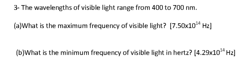 maximum frequency of visible light in hertz