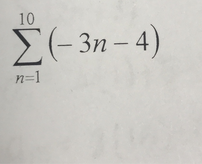 Solved 10 ?(- ) 3n- 4 n-l | Chegg.com