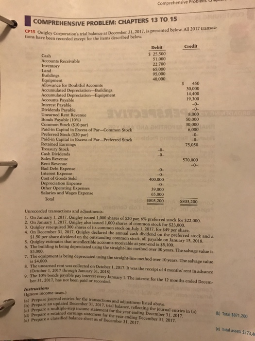 Solved Comprehensive Problem. np OMPREHENSIVE PROBLEM: | Chegg.com