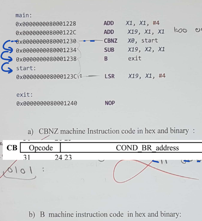 Solved A) CBNZ Machine Instruction Code In Hex And Binary : | Chegg.com