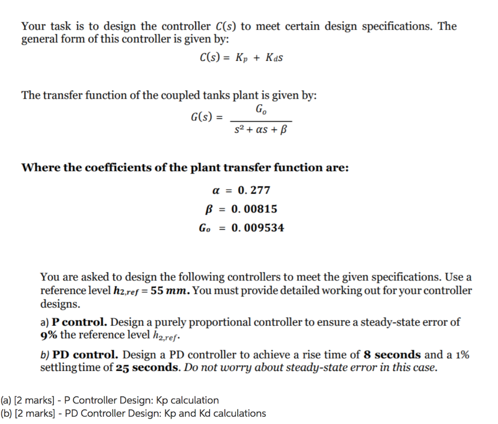 Solved Your task is to design the controller C(s) to meet | Chegg.com