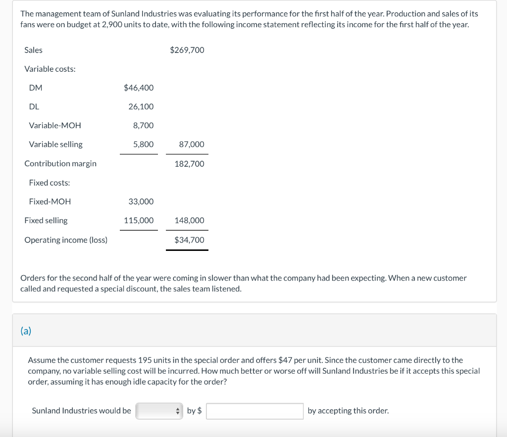 Solved The management team of Sunland Industries was