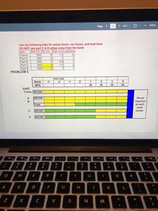 Solved Page > ot 4 -20OM Use the following data for setup | Chegg.com