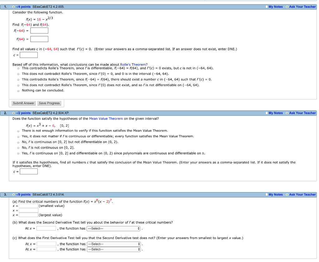 Solved +-/4 points SEssCalcET2 4.2.005 Consider the | Chegg.com