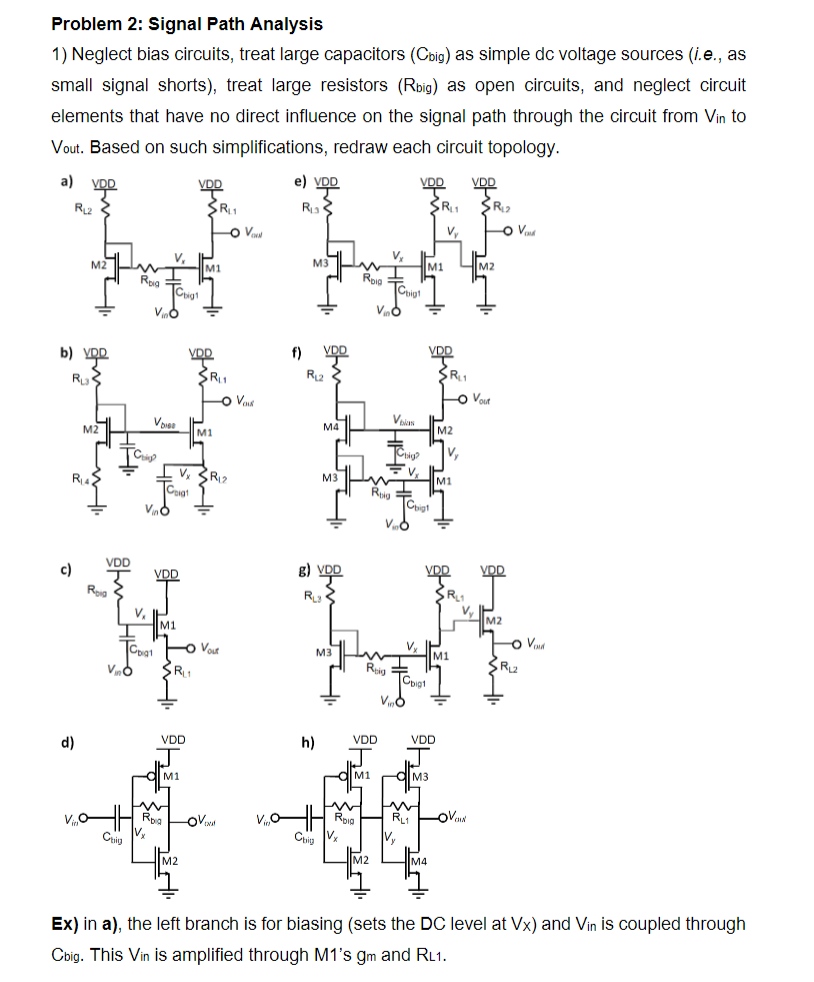 Solved Problem 2 Signal Path Analysis 1) Neglect bias