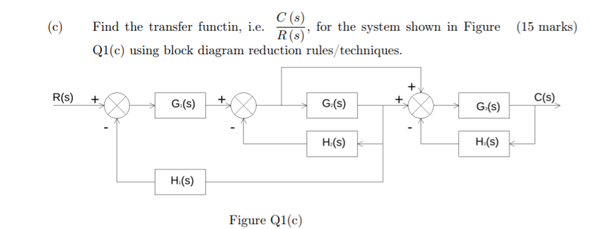 Solved C 15 Marks Find The Transfer Functin I E For Chegg Com