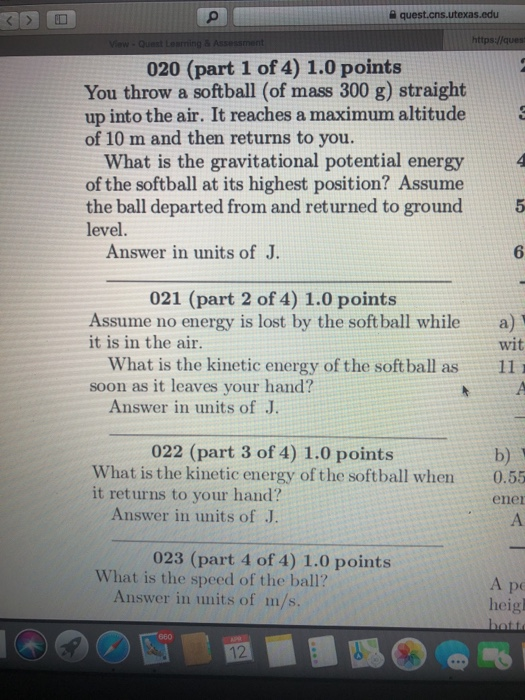 Solved Quest.cns.utexas.edu Https://ques 020 (part 1 Of 4) | Chegg.com