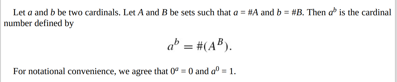 Solved Let A And B Be Two Cardinals. Let A And B Be Sets | Chegg.com