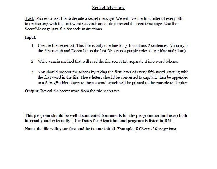 Solved This is for JAVA. Need a simple program, must | Chegg.com
