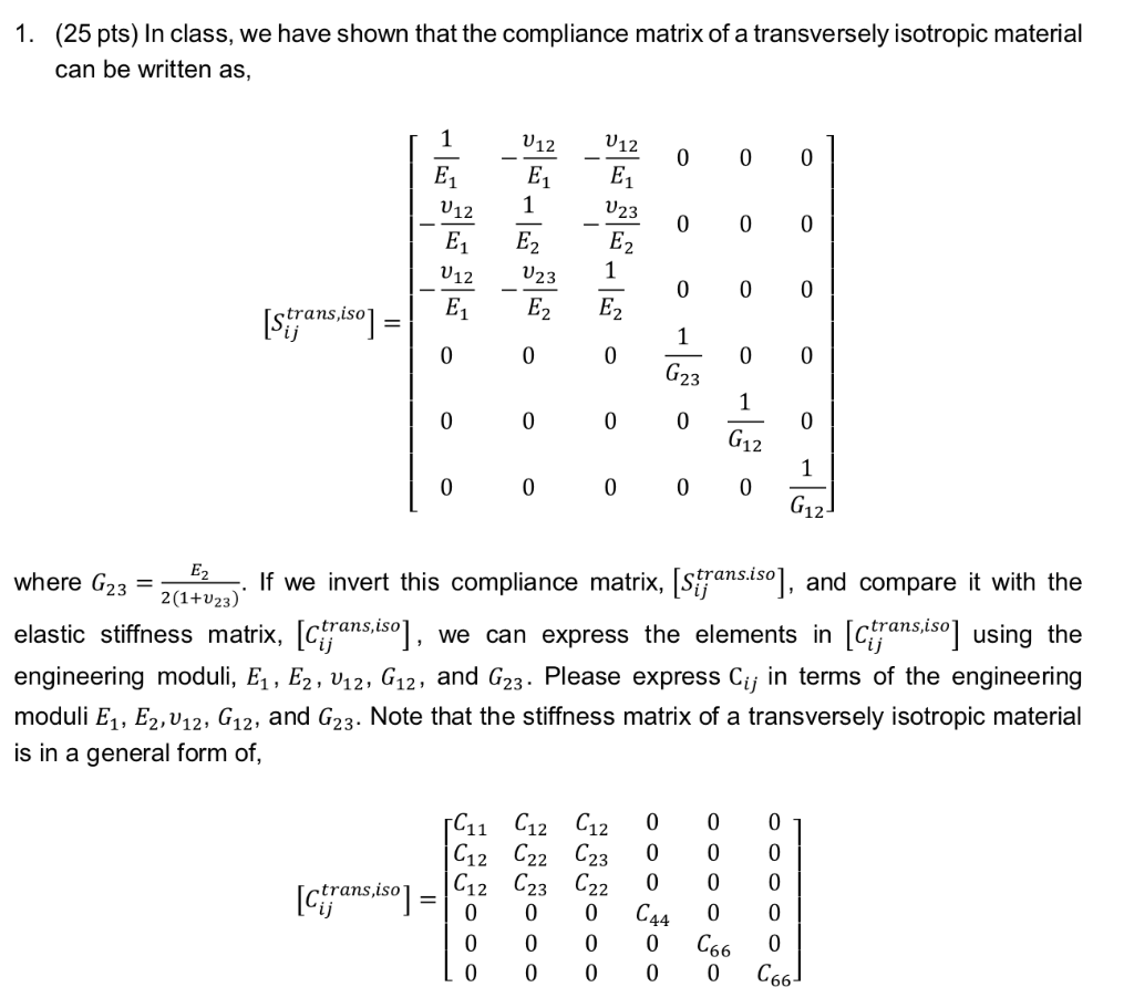 Solved 1. (25 Pts) In Class, We Have Shown That The 