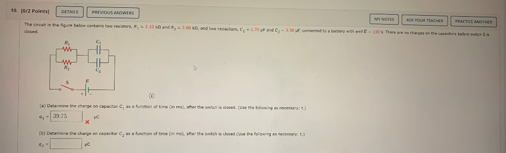 Solved The circuit in the figure below contains two | Chegg.com