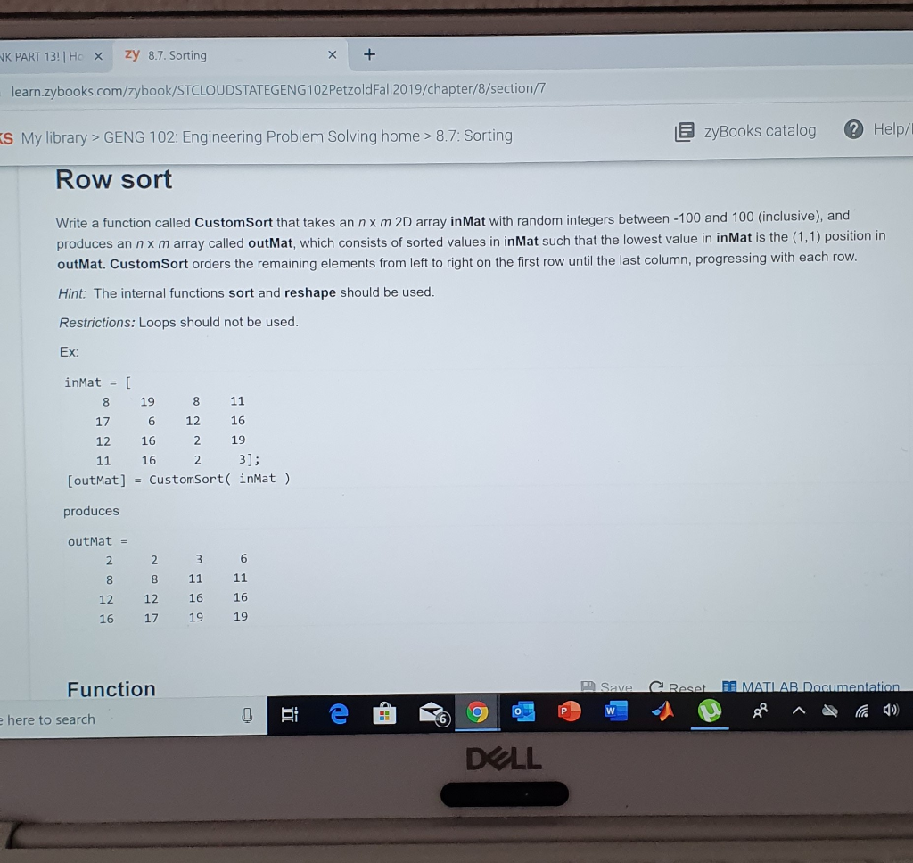 matlab sort