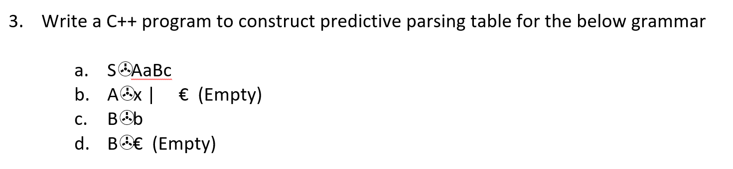 Write A C++ Program To Construct Predictive Parsing | Chegg.com