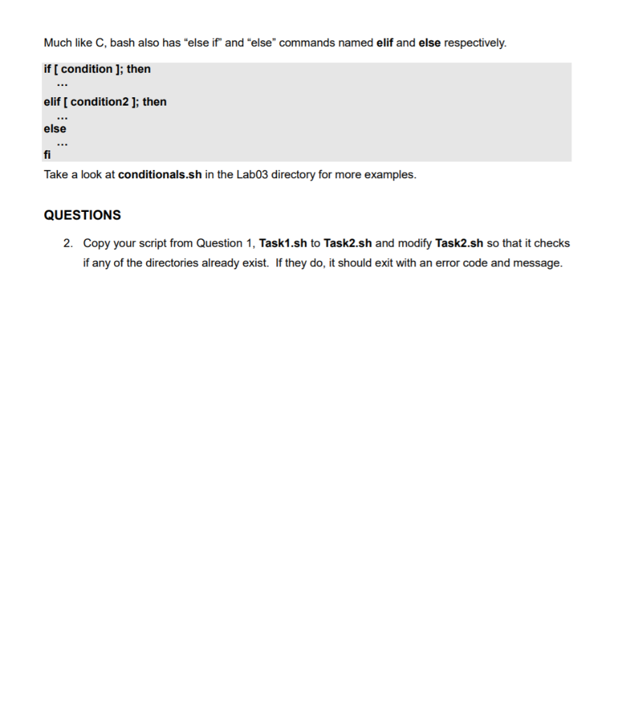 Solved QUESTIONS 1. Write a script named Task1.sh which will | Chegg.com