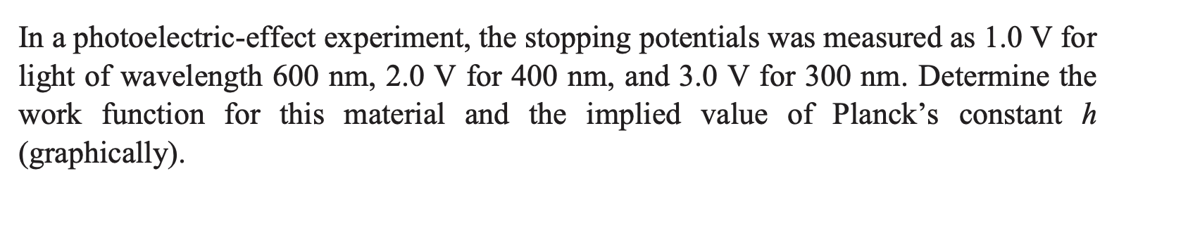 Solved In A Photoelectric-effect Experiment, The Stopping 