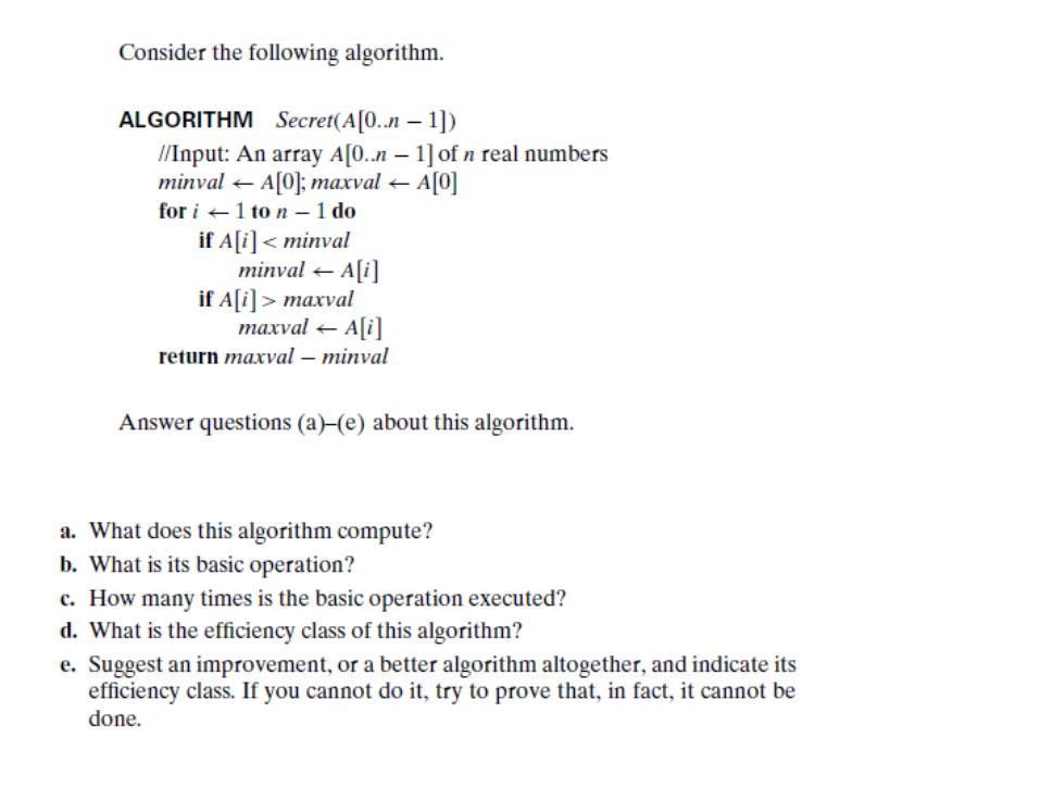 Consider The Following Algorithm Algorithm Chegg 