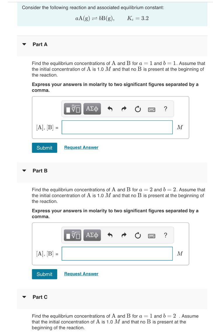 Solved Consider the following reaction and associated | Chegg.com