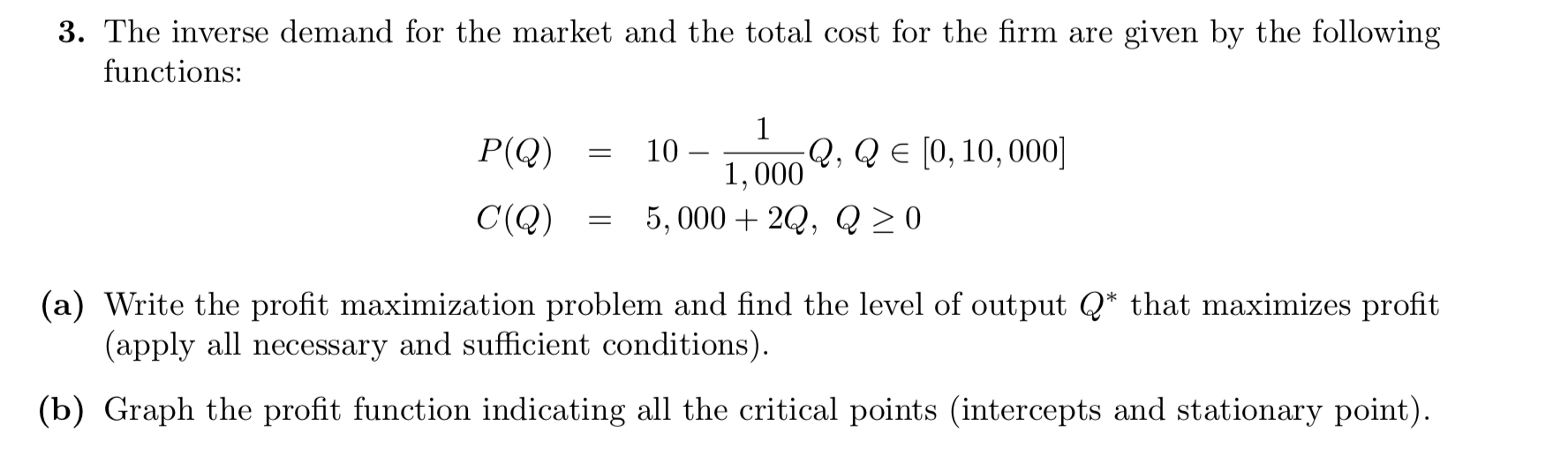 Solved 3. The inverse demand for the market and the total | Chegg.com