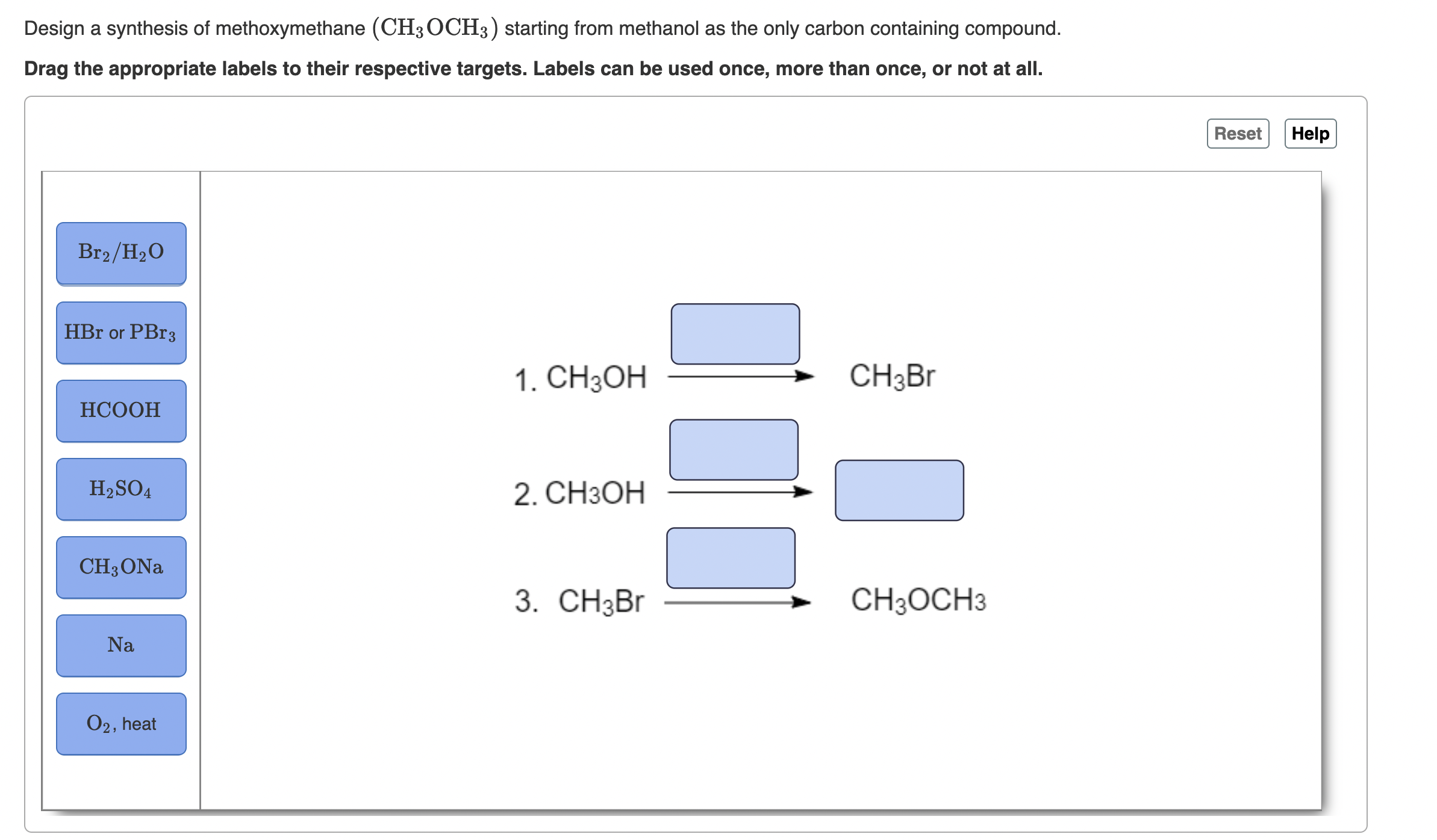 Solved Design a synthesis of methoxymethane (CH3OCH3) | Chegg.com