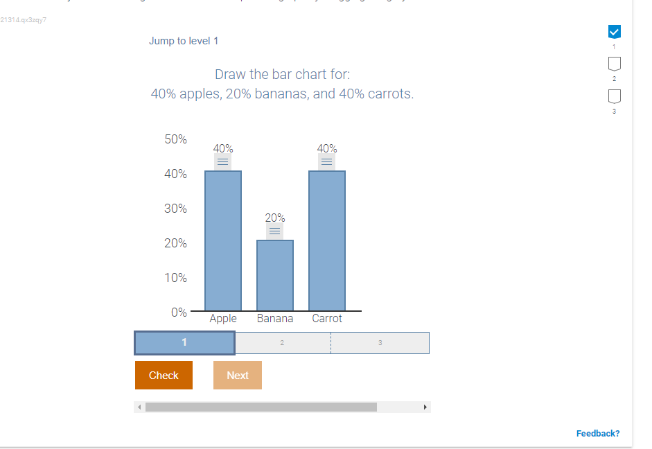 Solved Jump to level 1Draw the bar chart for:40% ﻿apples, | Chegg.com