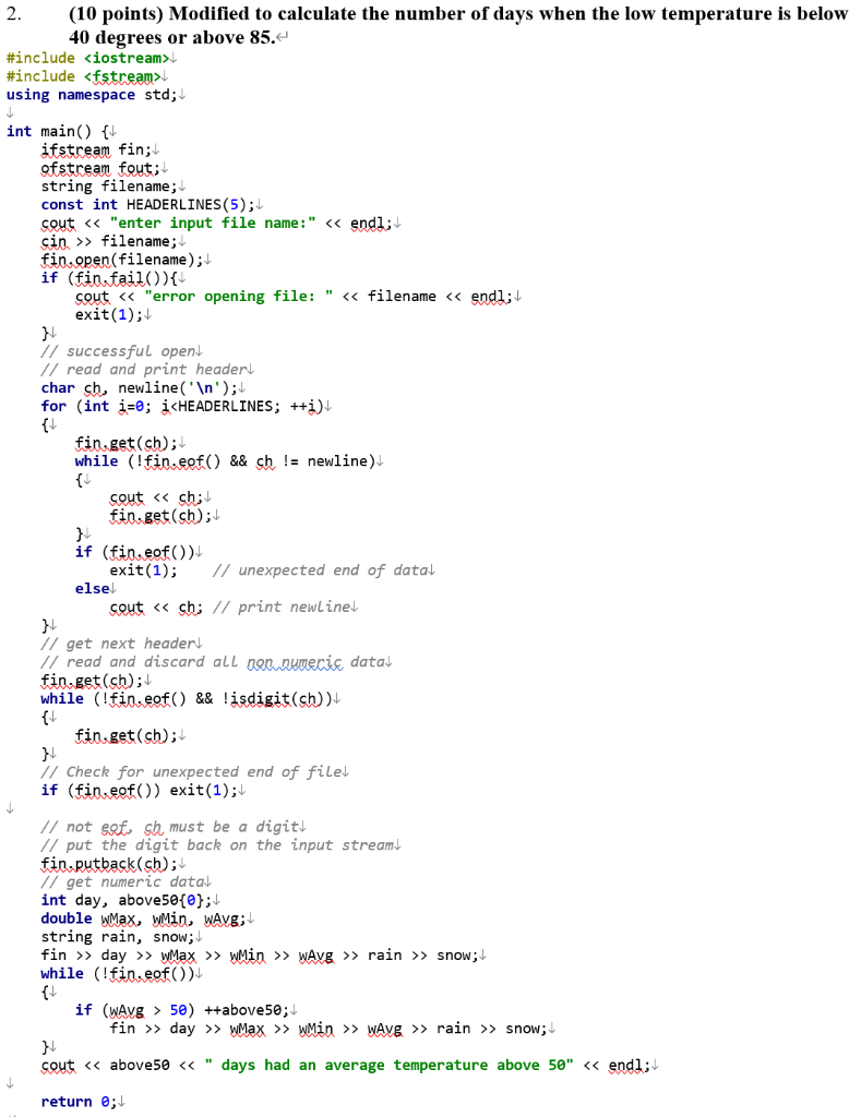 Solved 2. (10 points) Modified to calculate the number of | Chegg.com