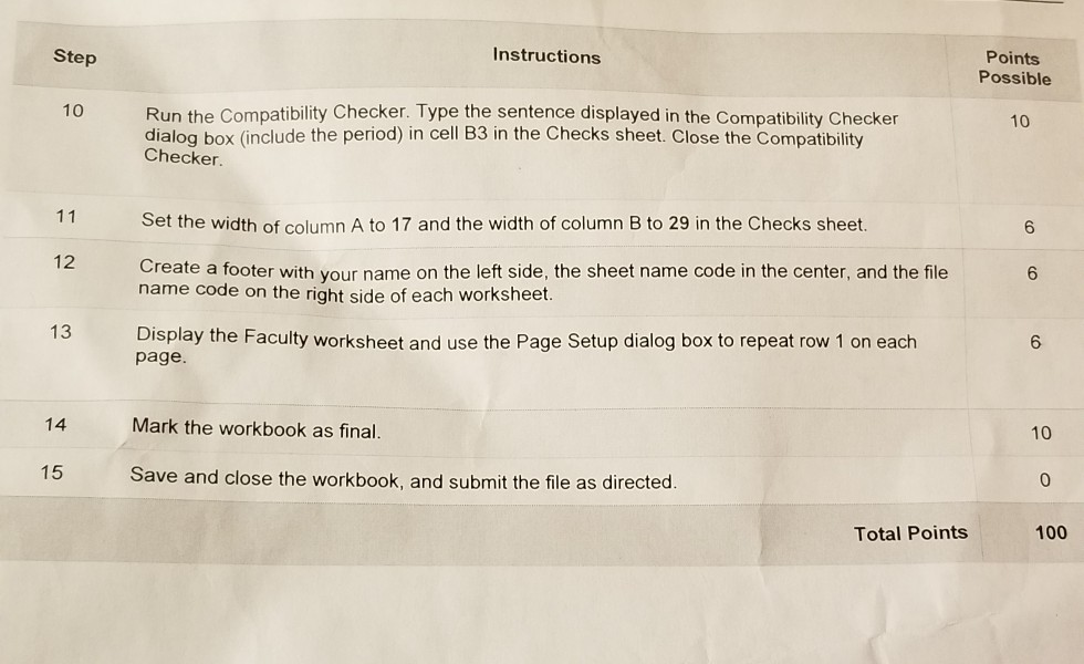 Solved Instructions Step Points Possible 10 Run the | Chegg.com