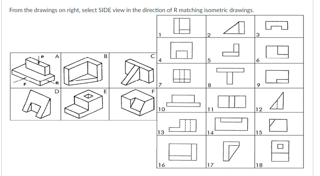 Solved From the drawings on right, select SIDE view in the | Chegg.com