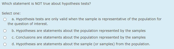 which of the following statements does not describe hypothesis