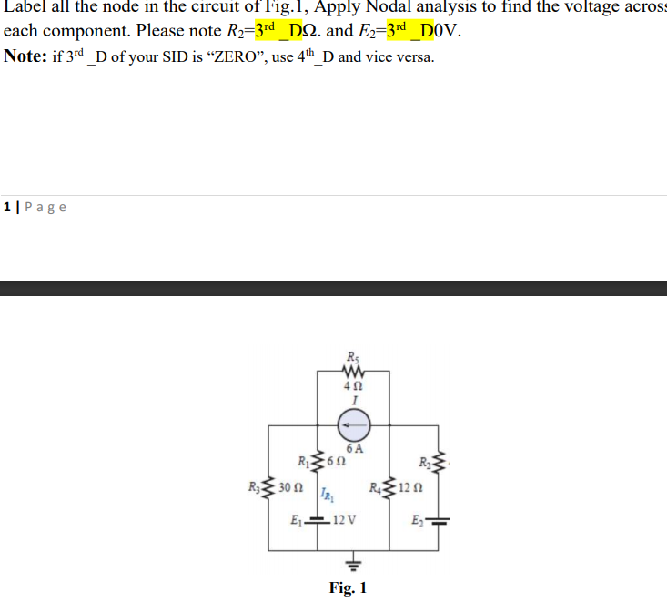 Solved R2 = 20HMS2 = 2V Label all the node in the circuit | Chegg.com