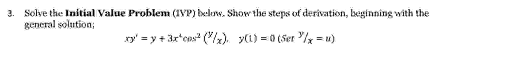 Solved Solve the Initial Value Problem (IVP) ﻿below. Show | Chegg.com