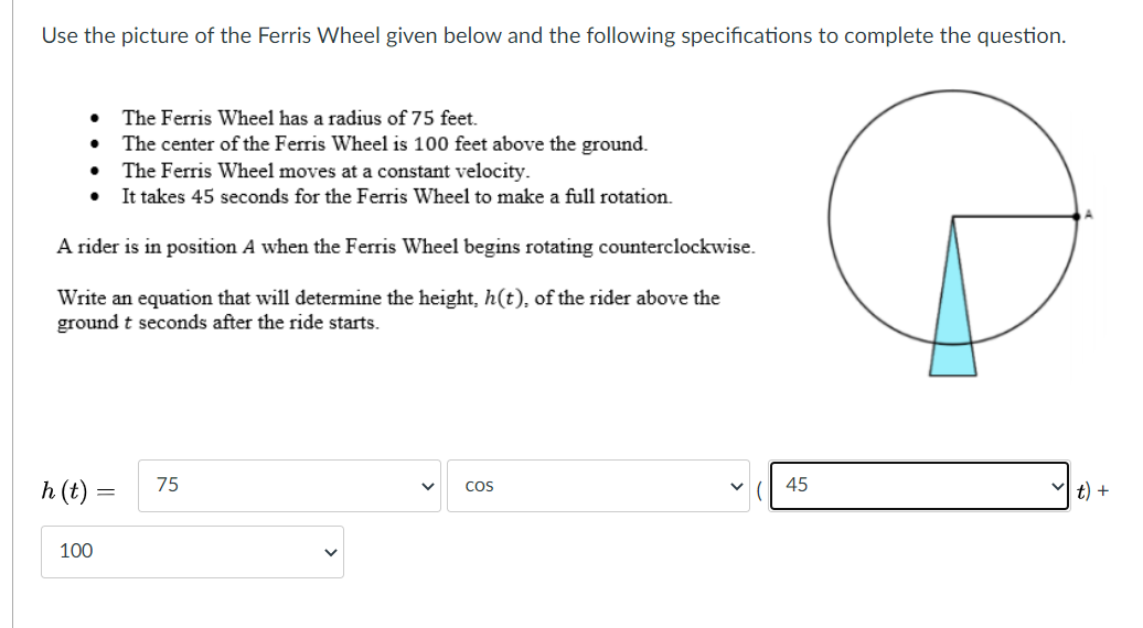 Solved Use The Picture Of The Ferris Wheel Given Below And | Chegg.com