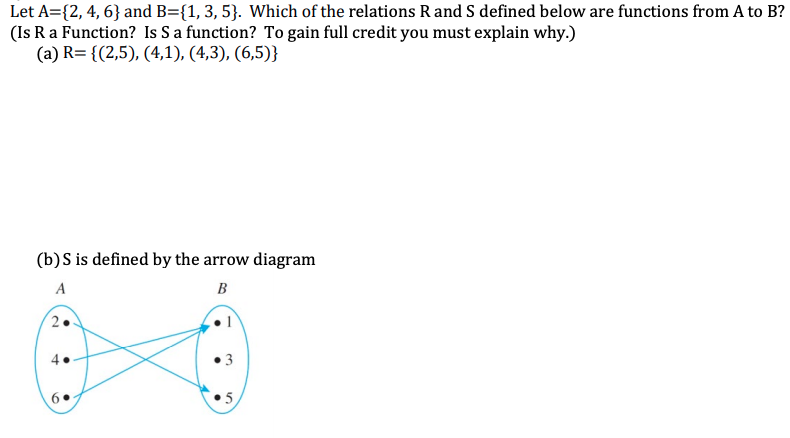 Solved Let A={2, 4, 6} And B={1,3,5). Which Of The Relations | Chegg.com