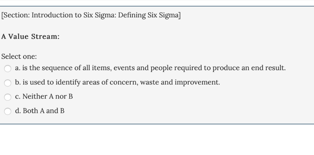 Solved Section: Introduction to Six Sigma: Defining Six | Chegg.com