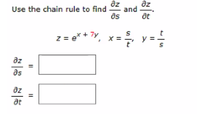 Solved Use the chain rule to find ∂s∂z and ∂t∂z. | Chegg.com