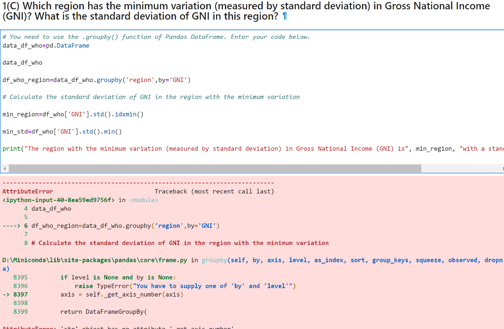 Solved 1(C) Which region has the minimum variation (measured | Chegg.com