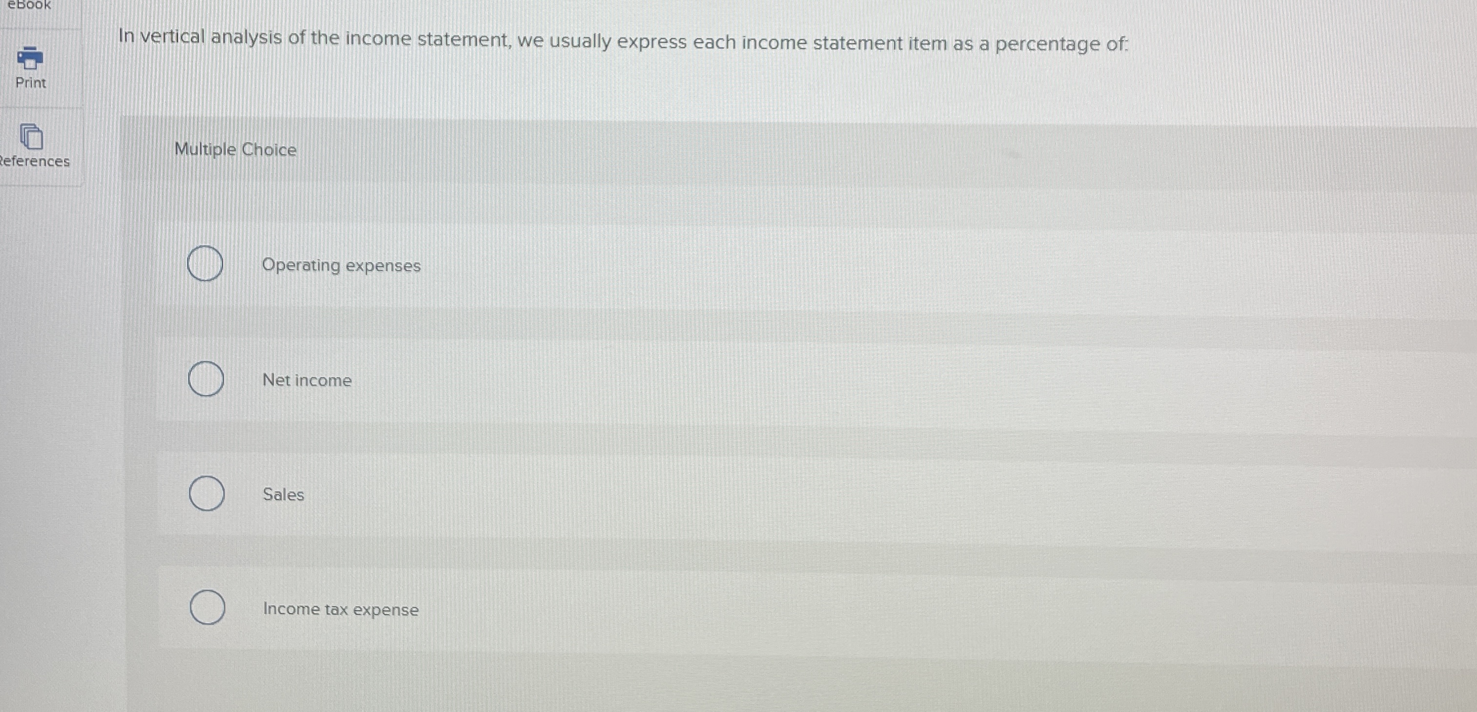 Solved In vertical analysis of the statement, we