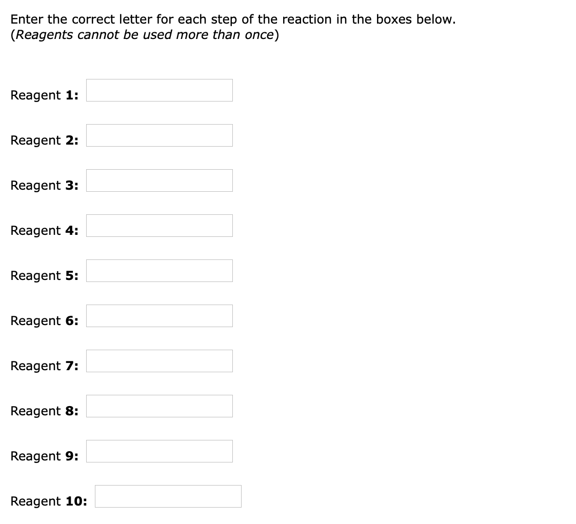 Solved Identify the reagents necessary to accomplish each of | Chegg.com
