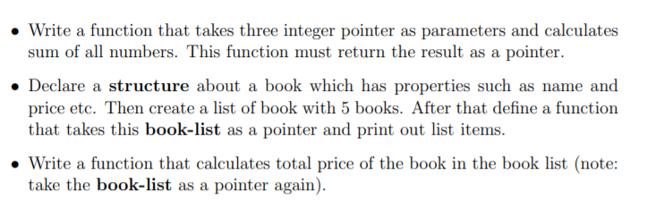 Solved • Write a function that takes three integer pointer | Chegg.com