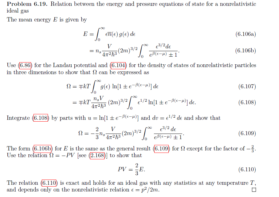 Solved Problem 6 Relation Between The Energy And Pres Chegg Com