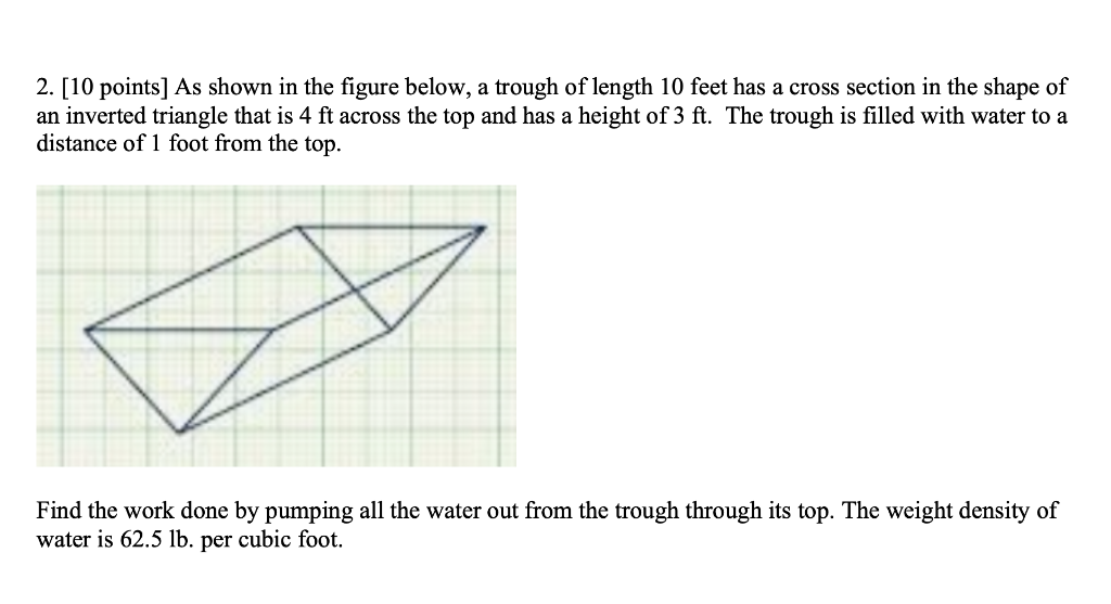 Solved 2. [10 points] As shown in the figure below, a trough | Chegg.com