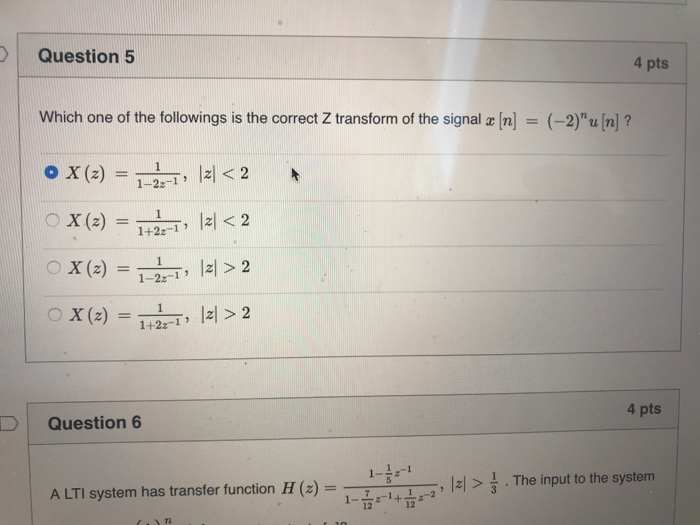 Solved Question 5 4 pts Which one of the followings is the | Chegg.com