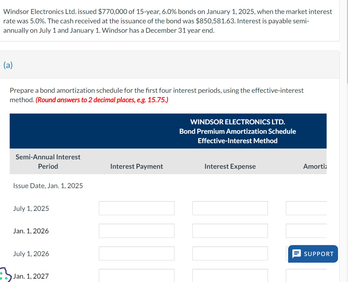 windsor-electronics-ltd-bond-premium-amortization-chegg