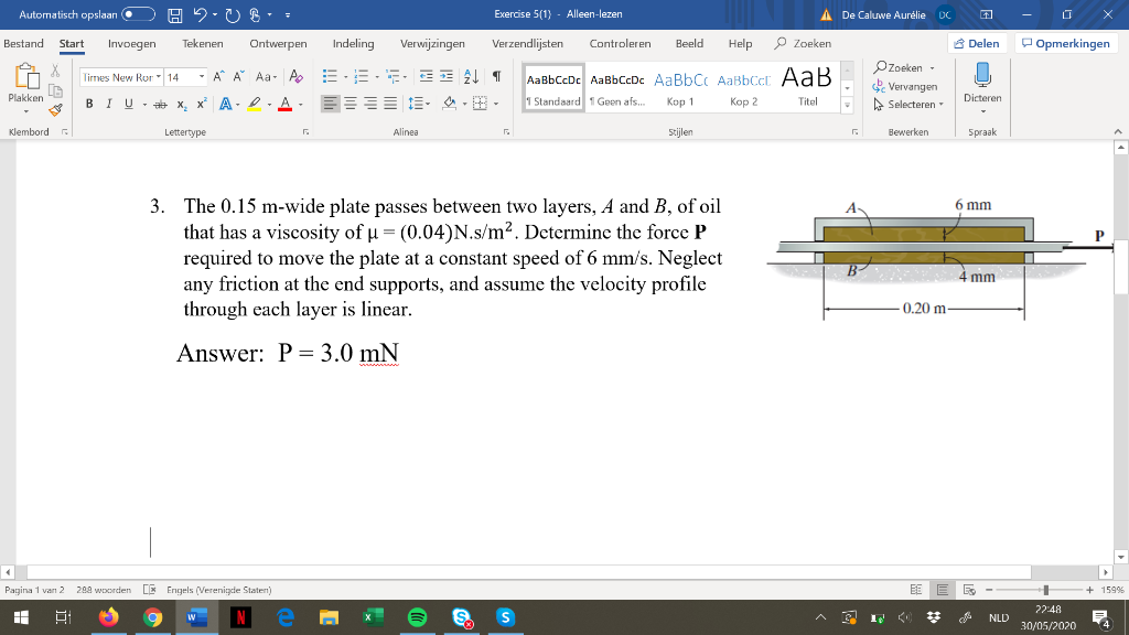 Solved The 0 15 M Wide Plate Passes Between Two Layers A Chegg Com