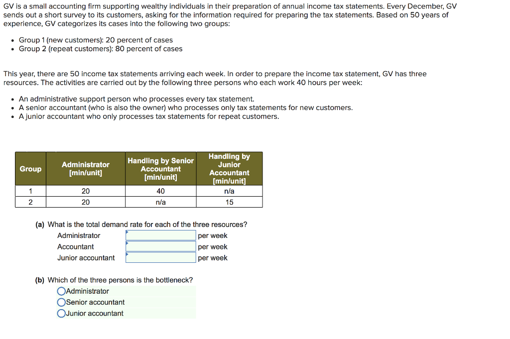 Gv Is A Small Accounting Firm Supporting Wealthy Chegg 