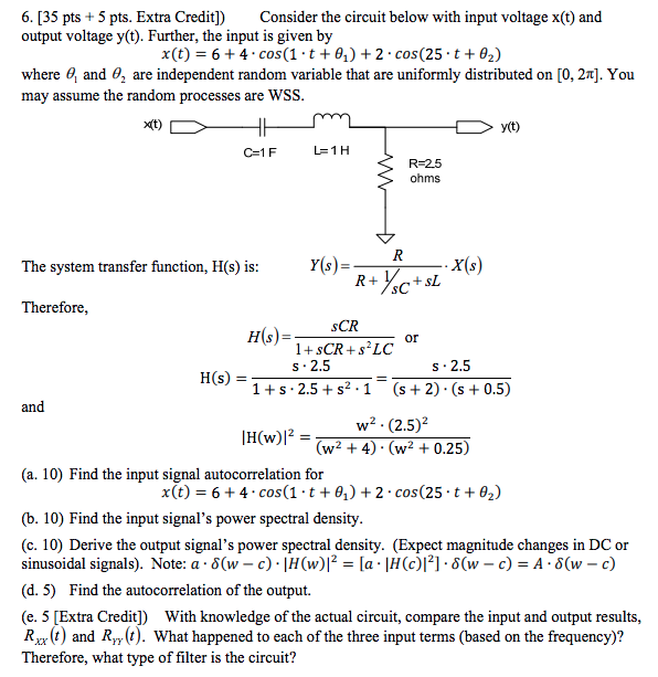 Solved 6. [35 pts + 5 pts. Extra Credit]) Consider the | Chegg.com